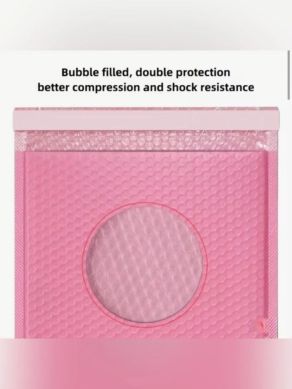 Bubble Poly Mailers Pink - Set of 40, 5”x6”